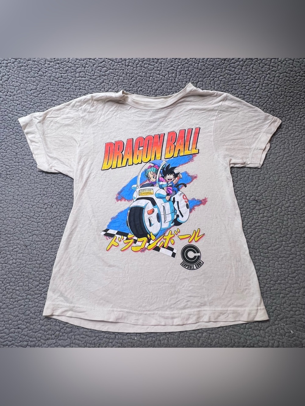 Dragon Ball Z Graphic Print Short Sleeve T Shirt Women’s Size XS Off White